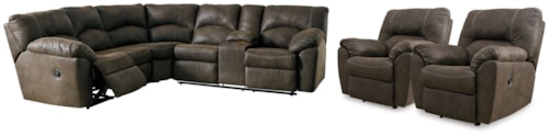 2-Piece Reclining Sectional And 2 Recliners