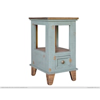 Toscana Rustic Two-Tone 1-Drawer Chair Side Table