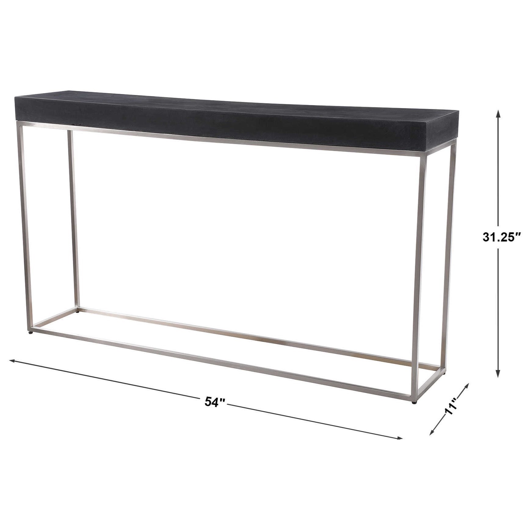 Uttermost Accent Furniture - Occasional Tables Black Concrete Console Table