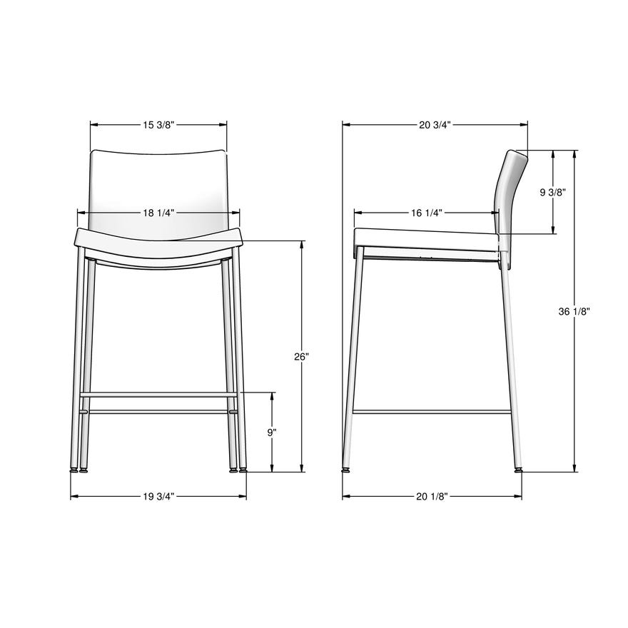 Amisco Osten Upholstered Counter Height Stool