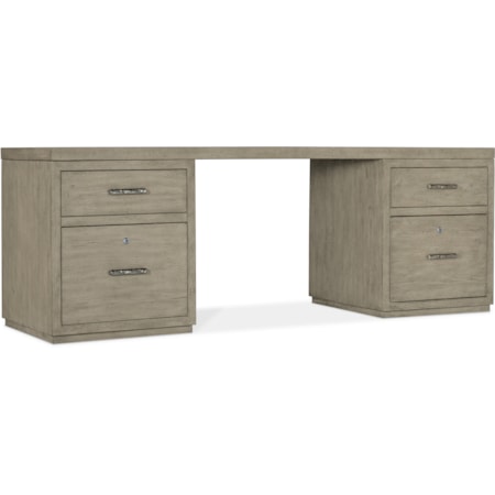 Casual Storage Desk with 2 File Cabinets