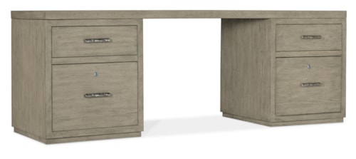 Casual Storage Desk with 2 File Cabinets