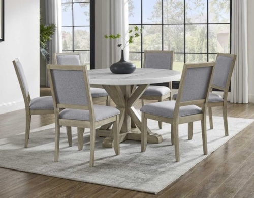 Carena Round Table 7-Piece Dining Set