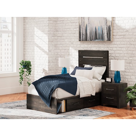 Twin Panel Storage Bed