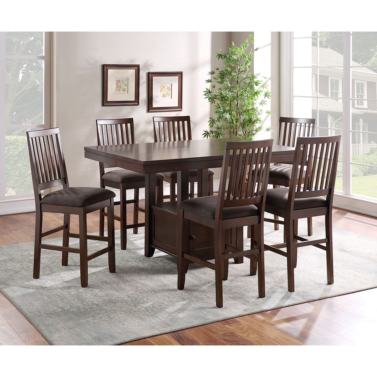 Steve Silver Yorktown 7-Piece Counter Height Table and Chair Set