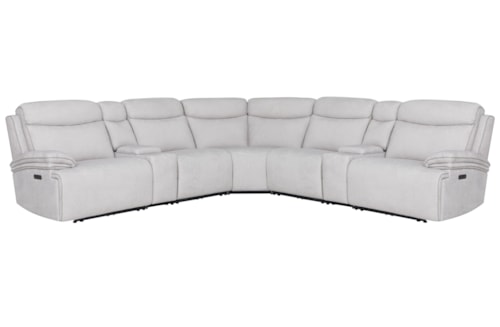 Casual Zero Gravity 7-Piece Power Reclining Sectional Sofa with Entertainment Consoles
