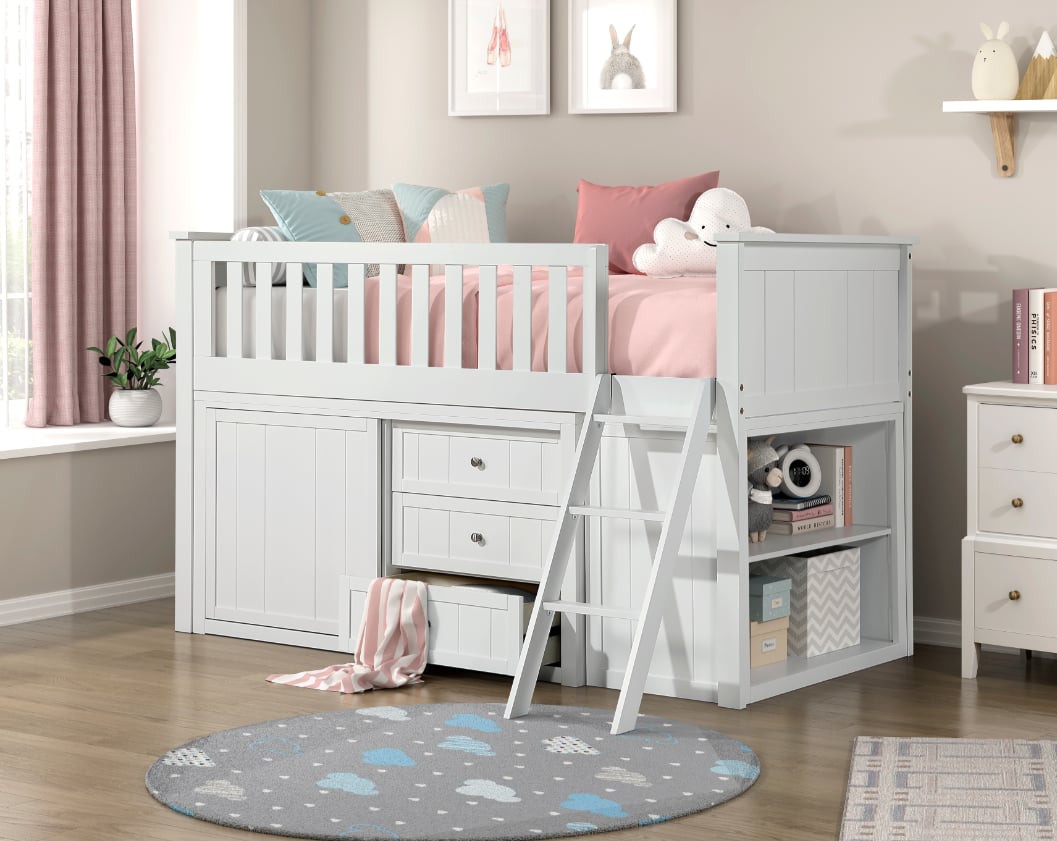 Homelegance Galen Low Loft Bunk with Storage