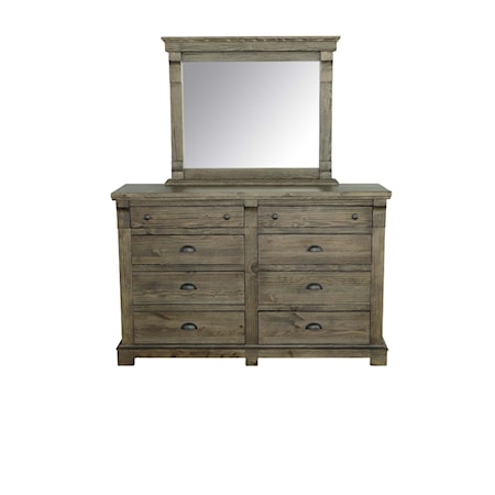 Rustic Dresser & Mirror Set