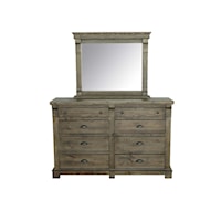 Rustic Dresser & Mirror Set