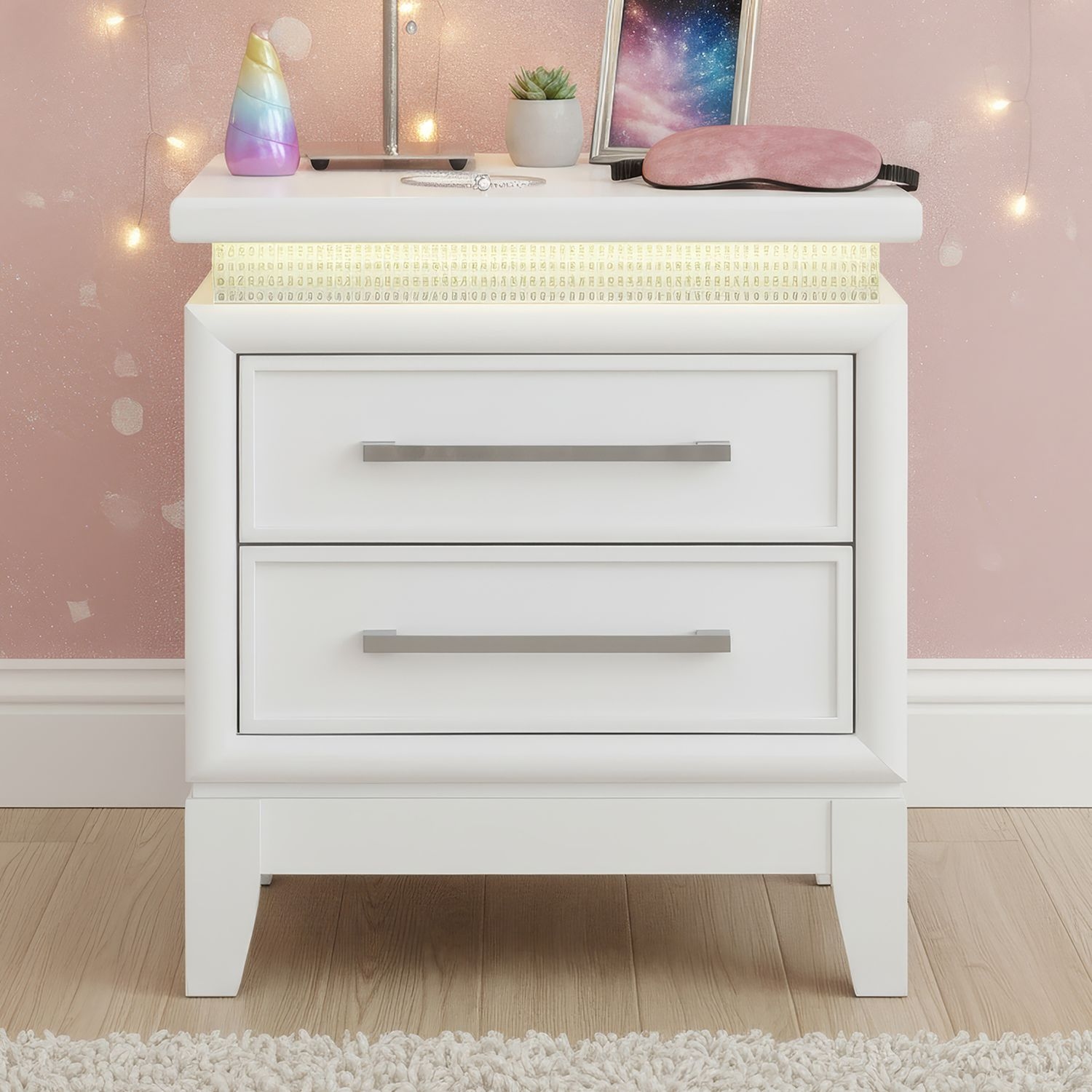 Two-Drawer Nightstand w/Charging Station