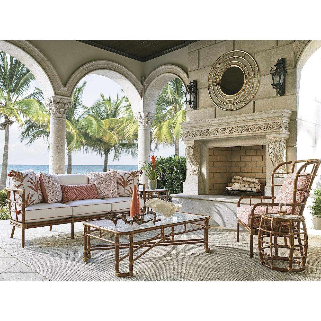 Tommy Bahama Outdoor Living Sandpiper Bay Outdoor Sofa with Curved Arms