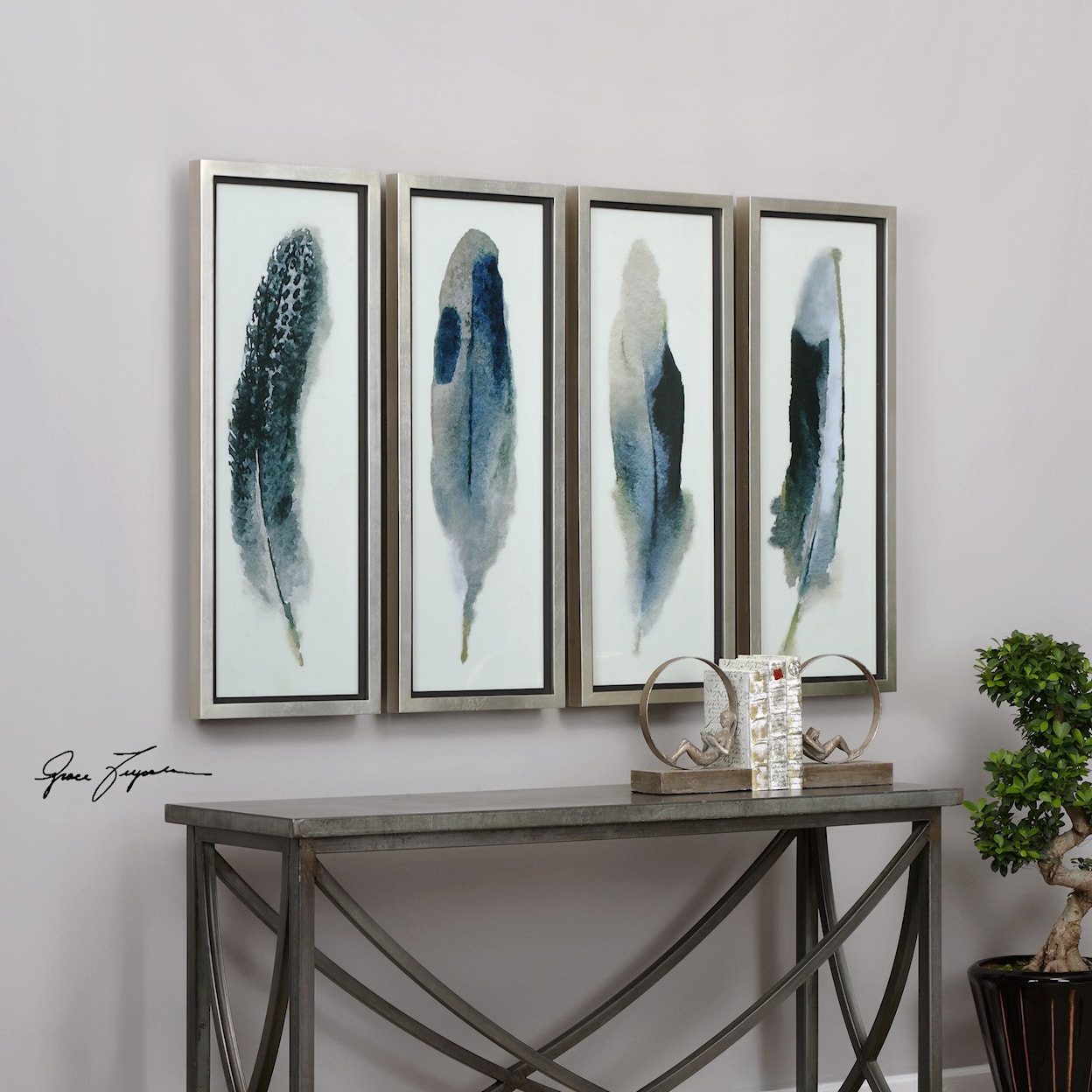 Uttermost Framed Prints Feathered Beauty Prints, S/4