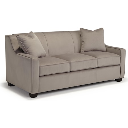 Full-Size Sleeper Sofa with Toss Pillows and Memory Foam Mattress