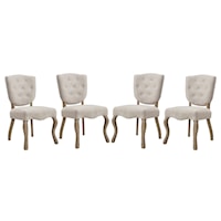 Mid-Century Modern Set of 4 Array Vintage French Dining Side Chairs