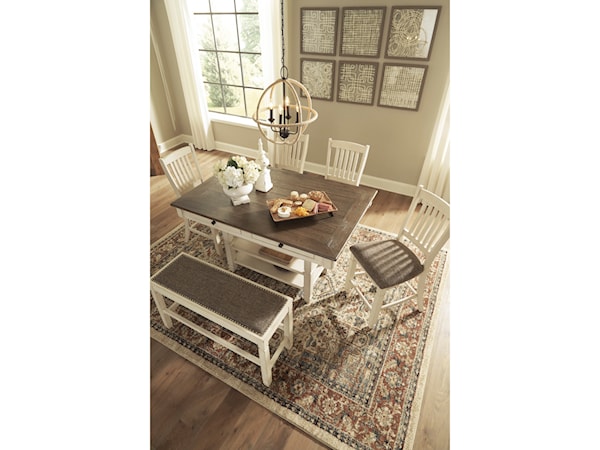 6-Piece Counter Table Set with Bench