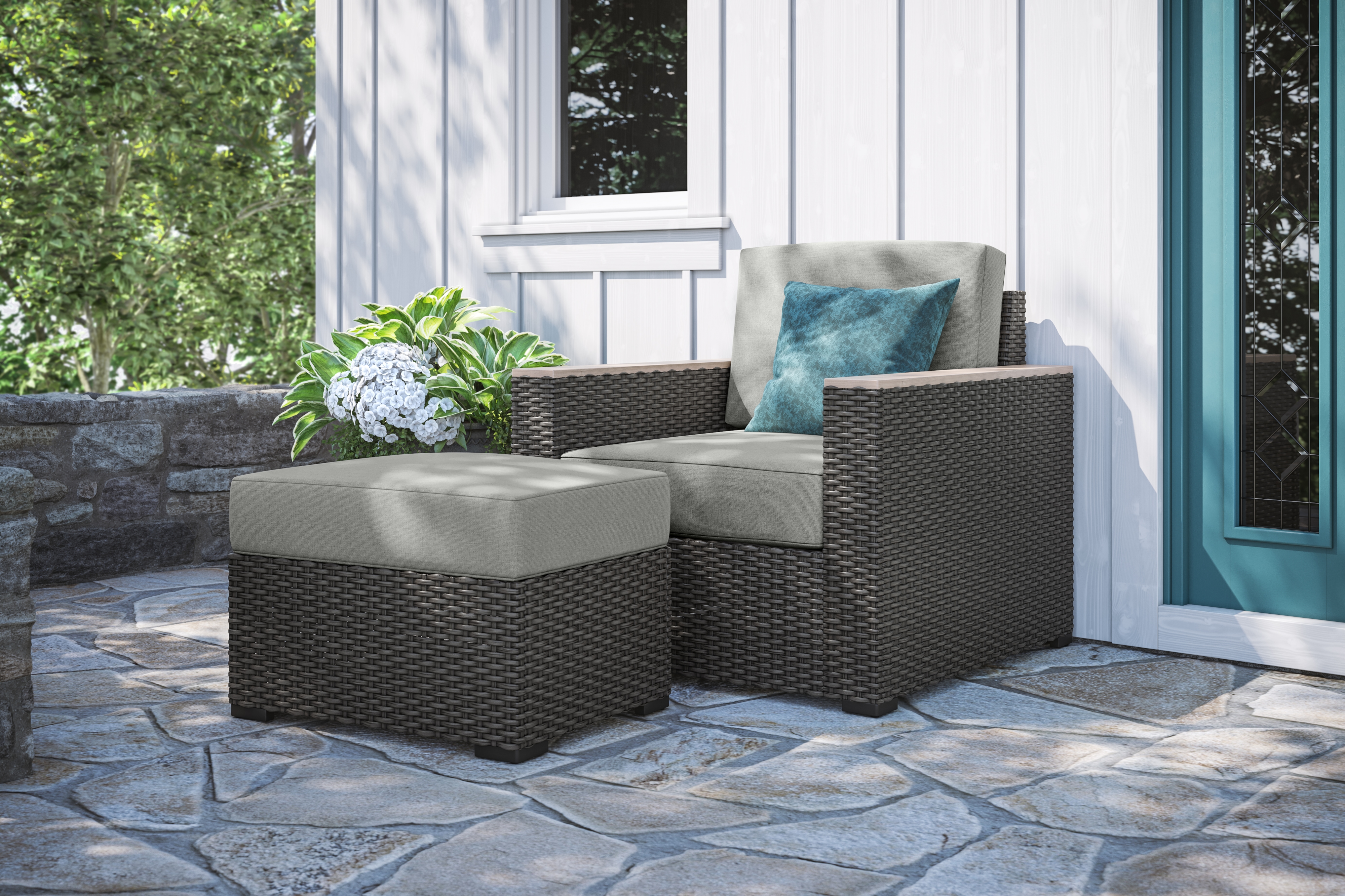 homestyles Boca Raton Outdoor Ottoman
