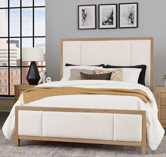 King Upholstered Panel Bed