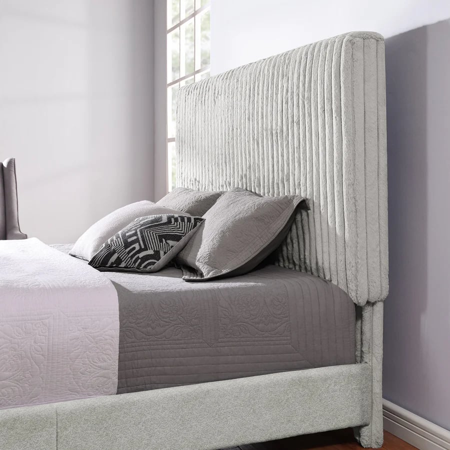 Upholstered King Panel Bed