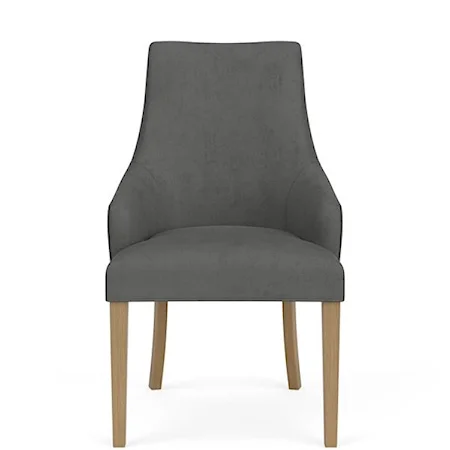 Transitional Upholstered Dining Chair with Swoop Arms