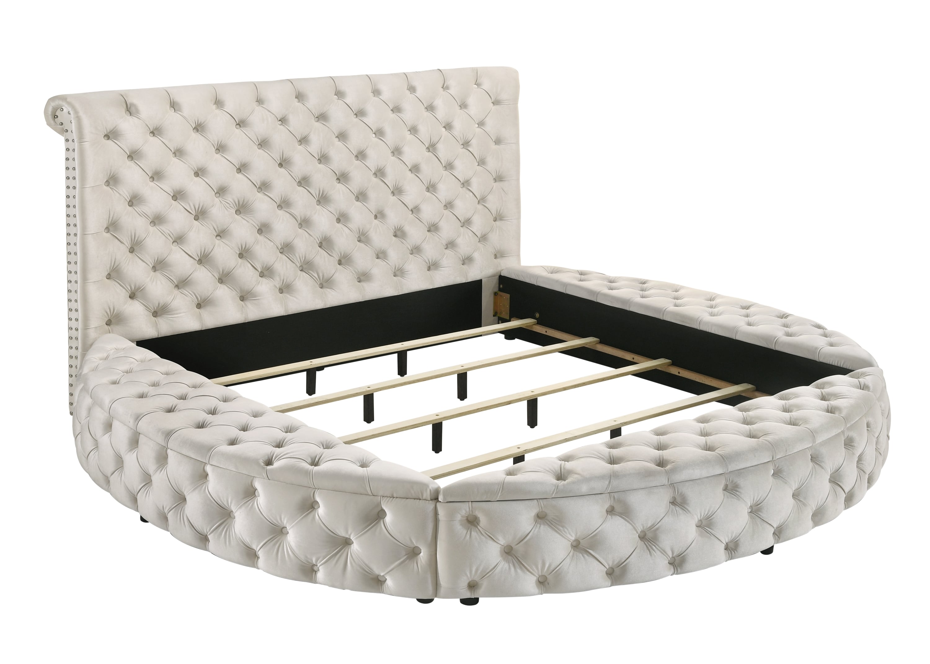 Queen Upholstered Bed - Ivory