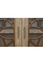 International Furniture Direct Mandala Rustic 4-Door Console Table with Glass Doors