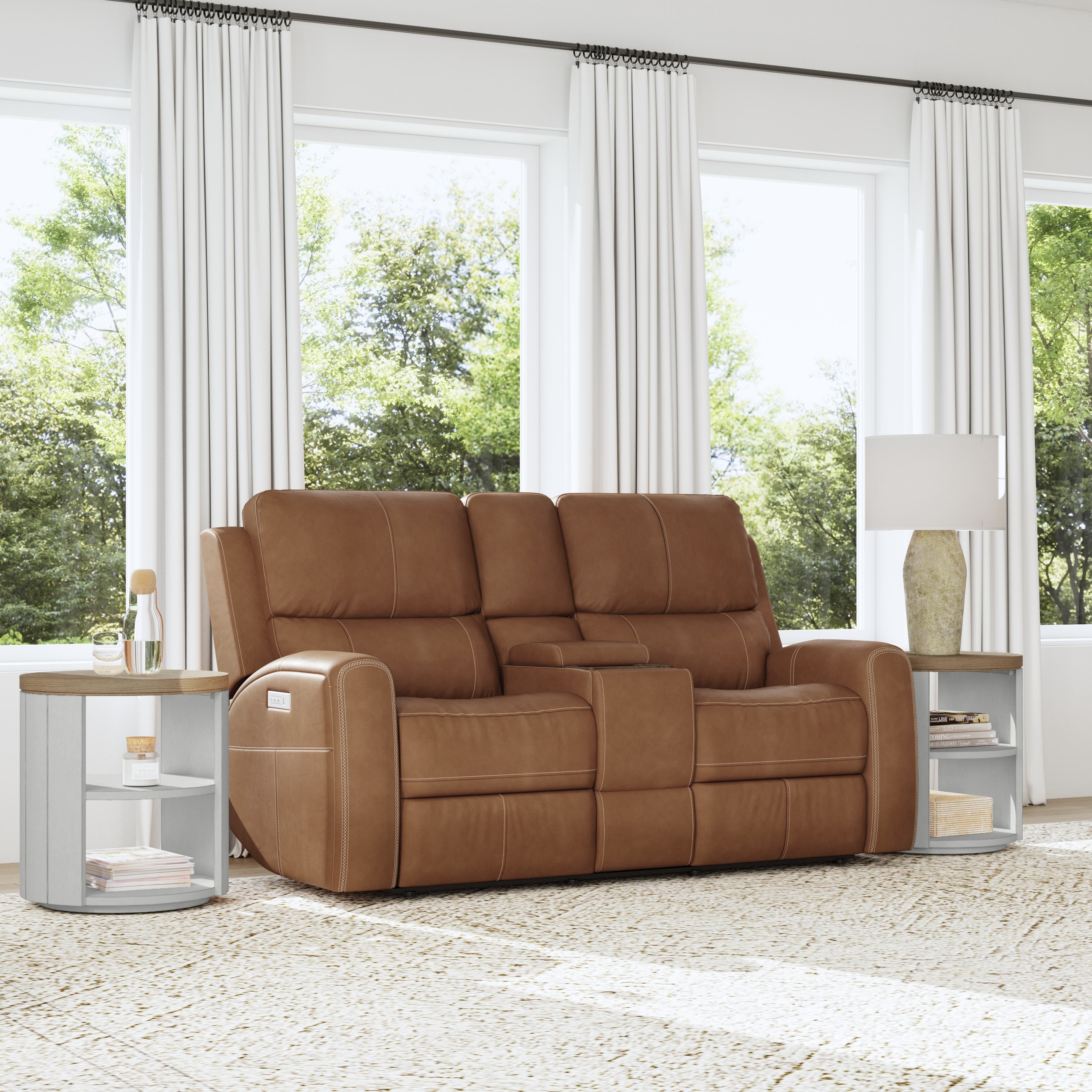 Power Reclining Console Loveseat