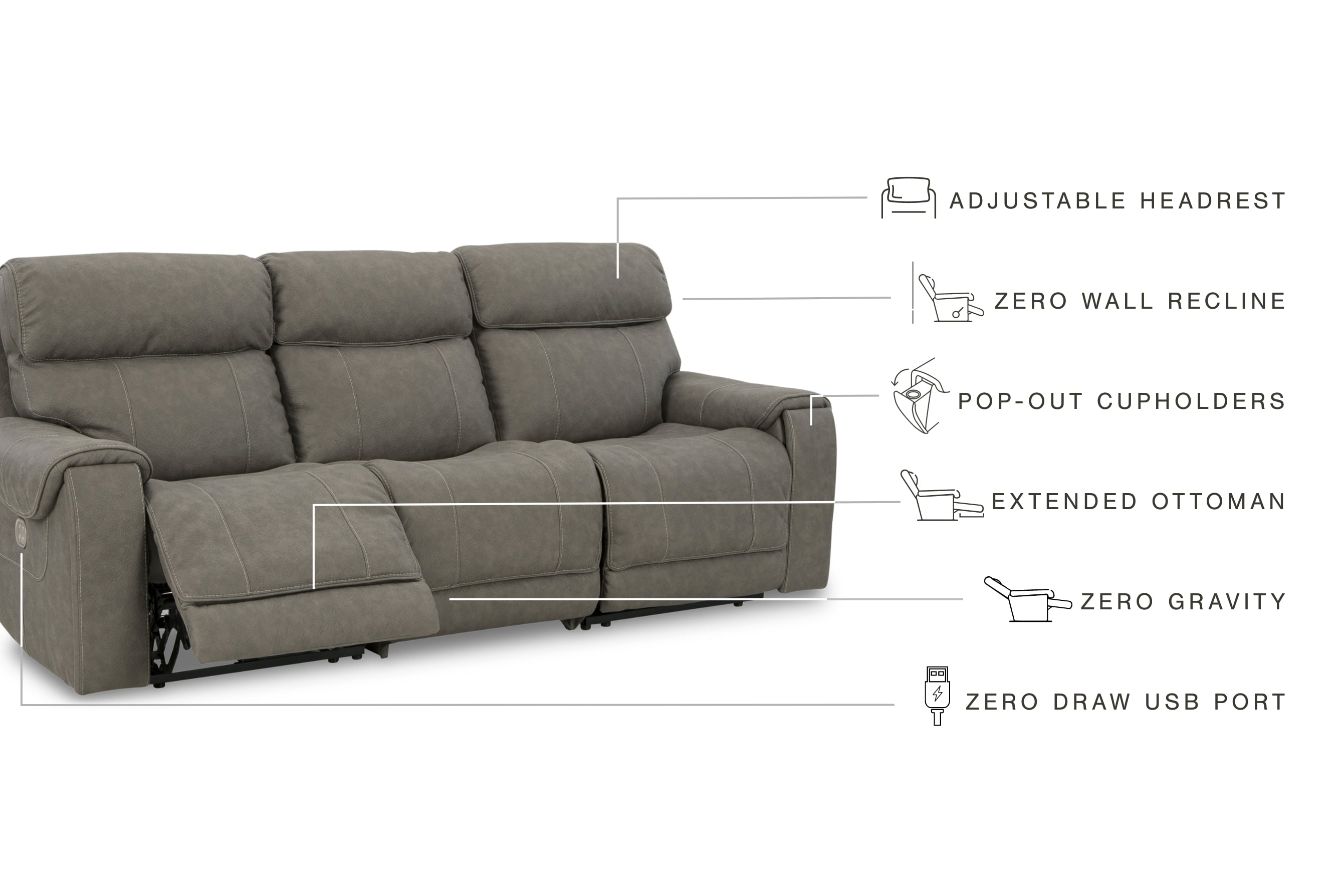 3-Piece Power Reclining Sectional Sofa