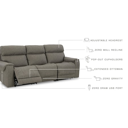 3-Piece Power Reclining Sectional Sofa