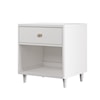 Accentrics Home Accents One Drawer Bookshelf Nightstand in White