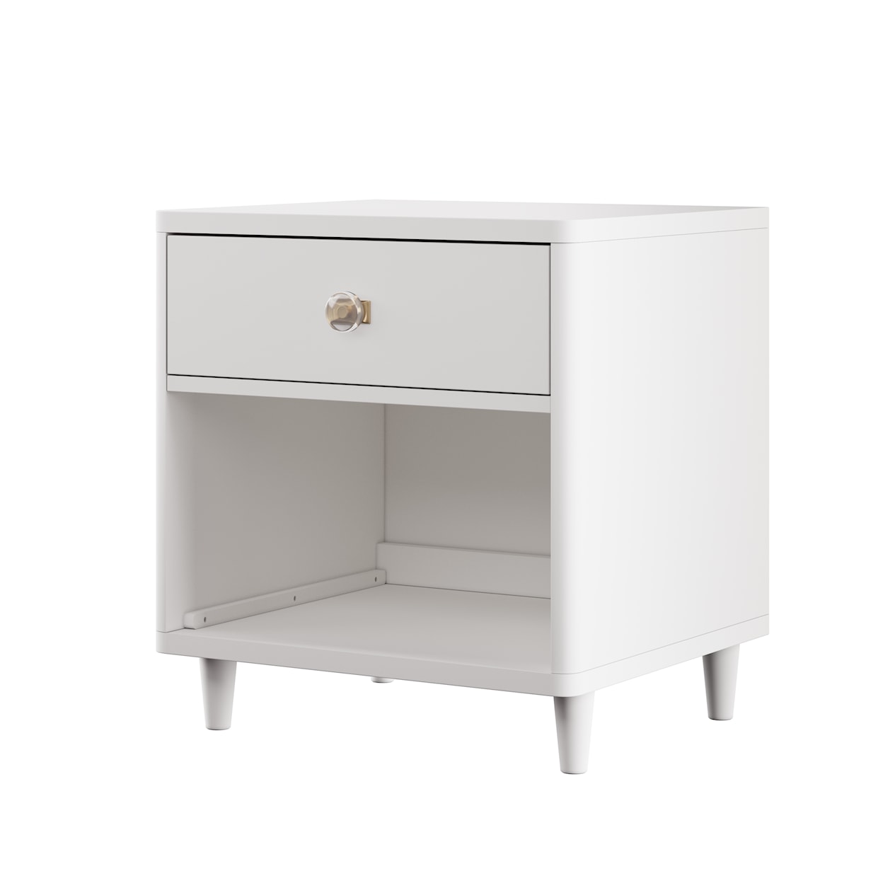 Accentrics Home Accents One Drawer Bookshelf Nightstand in White