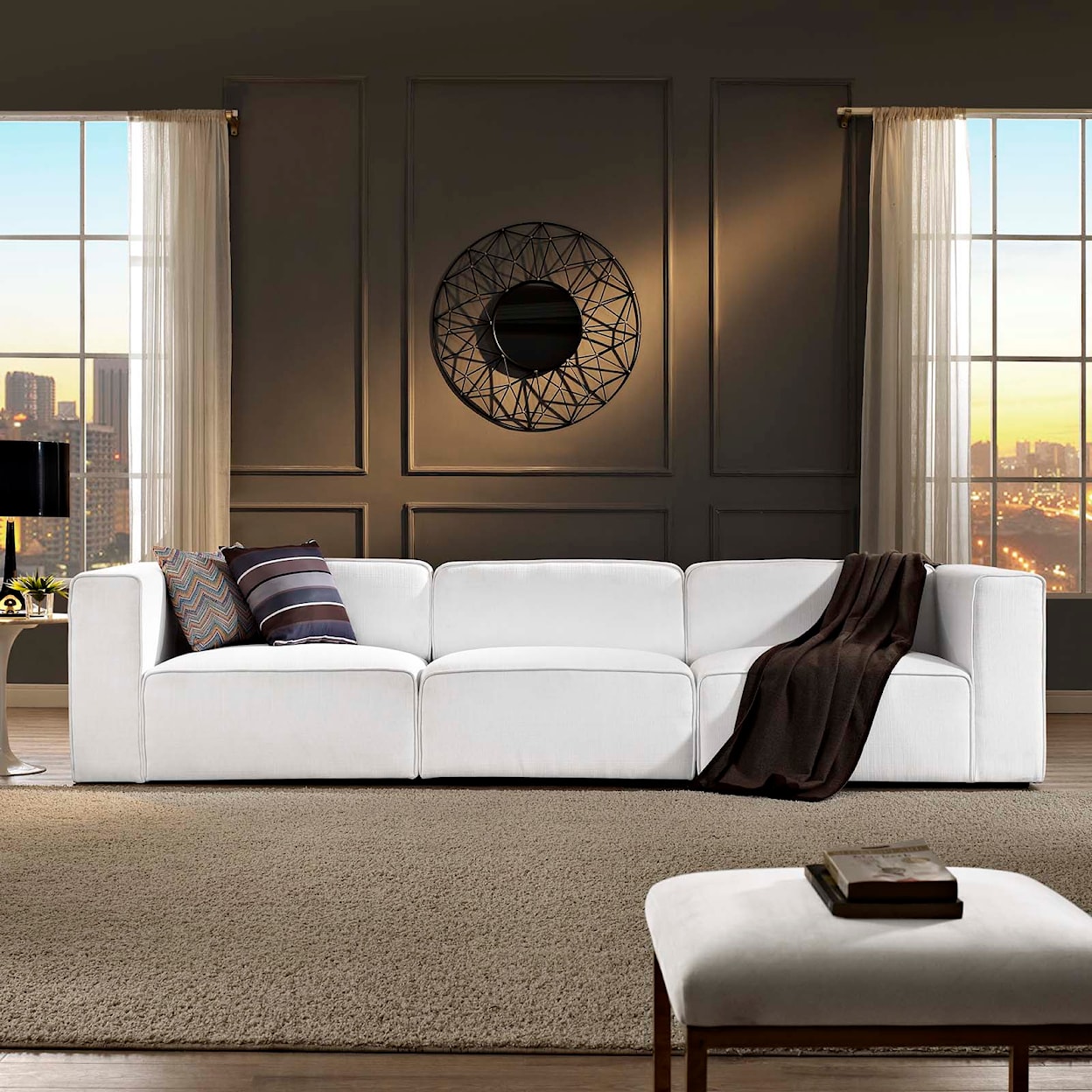 Modway Mingle 3 Piece Sectional Sofa Set