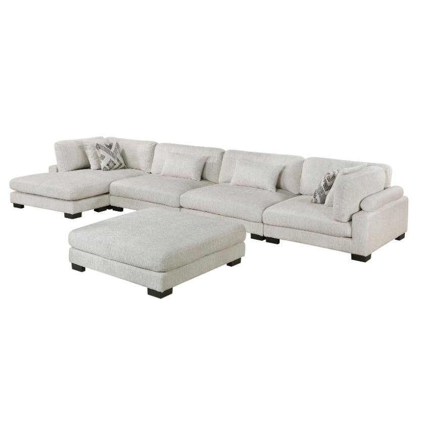 5-Piece Sectional Sofa with Ottoman