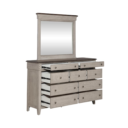 9-Drawer Dresser and Mirror Set