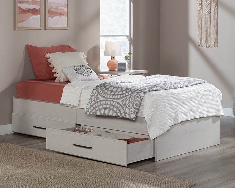 Sauder Summit Station 431998 Contemporary Twin Mate's Bed with Side