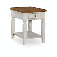 Transitional End Table in Hickory and Shell