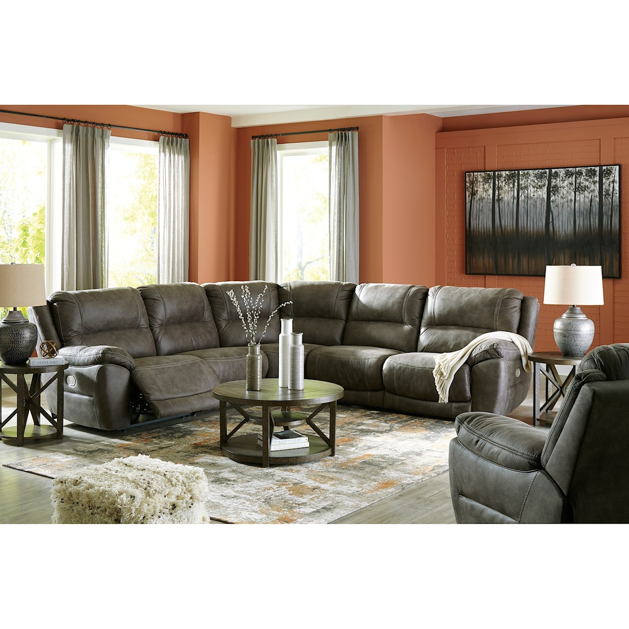 Ashley Furniture Signature Design Cranedall Power Reclining Sectional