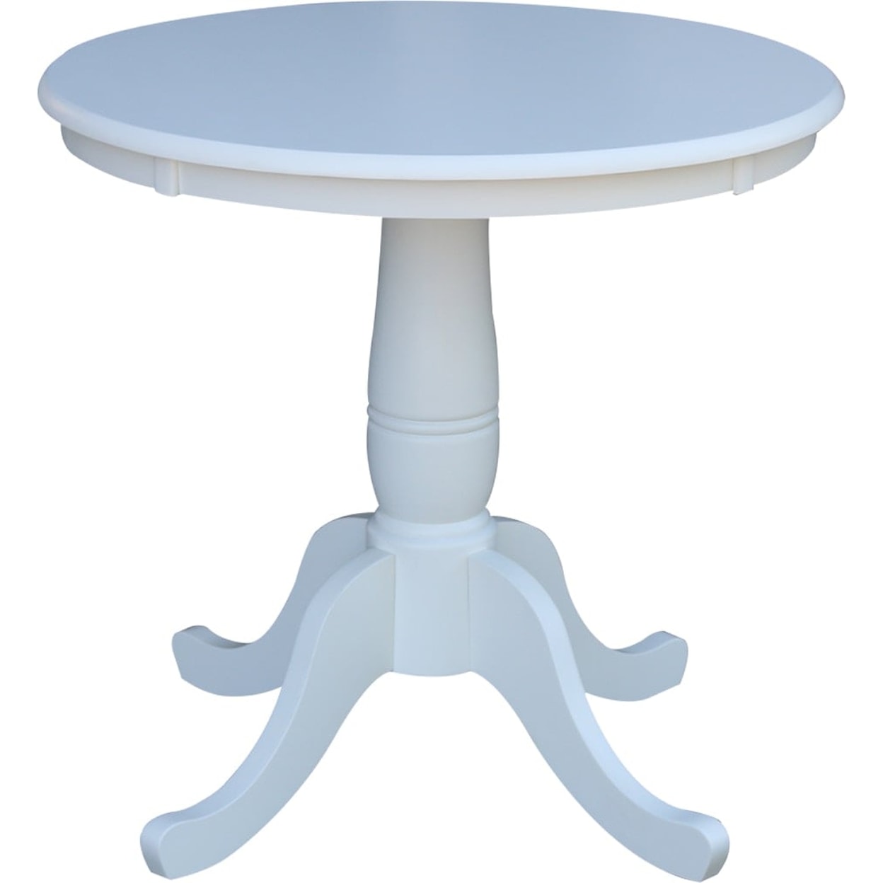 John Thomas Dining Essentials 30'' Pedestal Table in Pure White