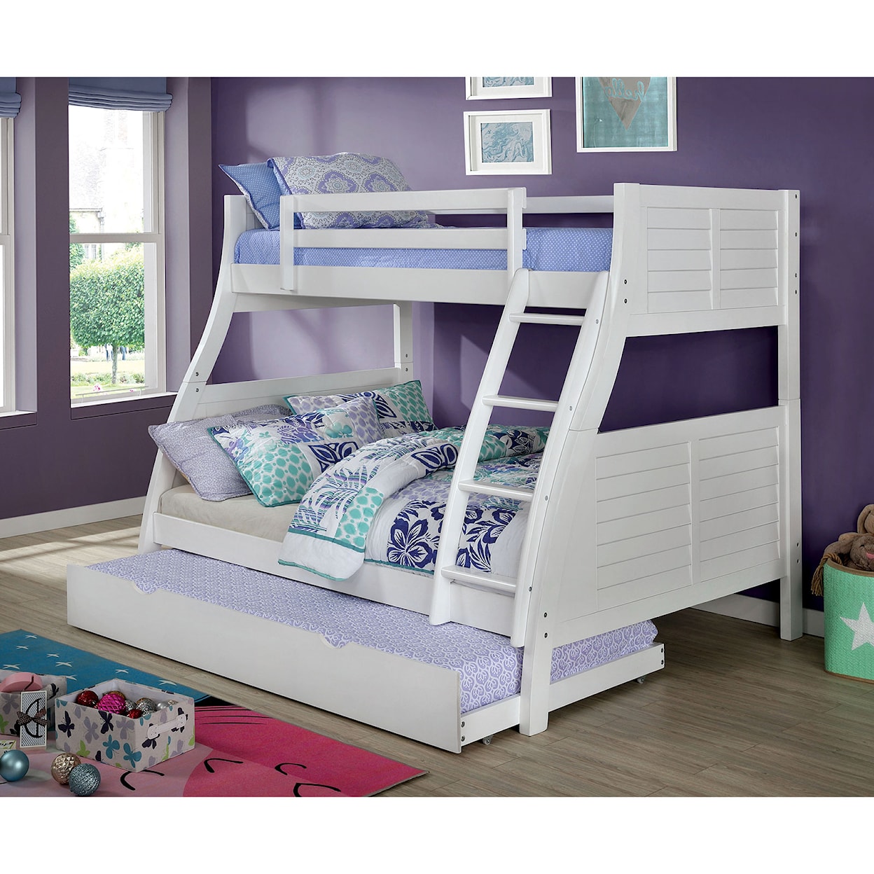 Furniture of America Hoople Twin Over Full Bunk Bed
