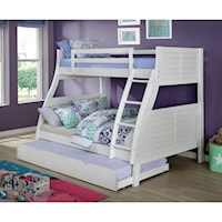 Transitional Twin/Full Bunk Bed with Trundle