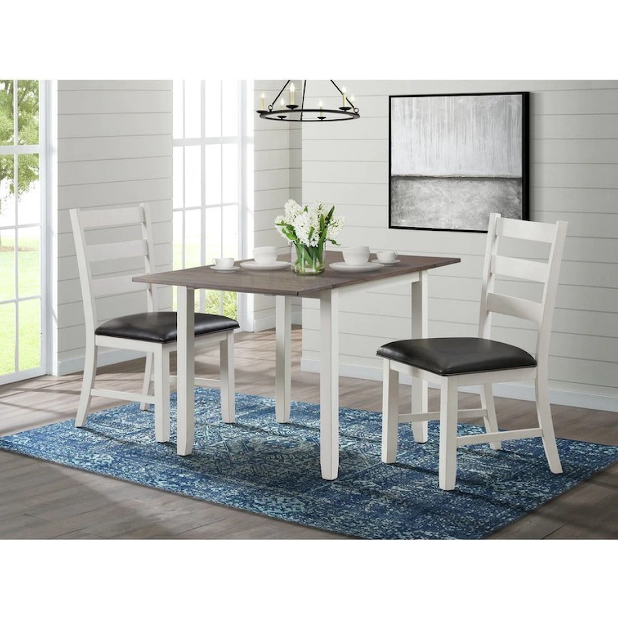 Elements International Martin 3-Piece Table & Chair Set