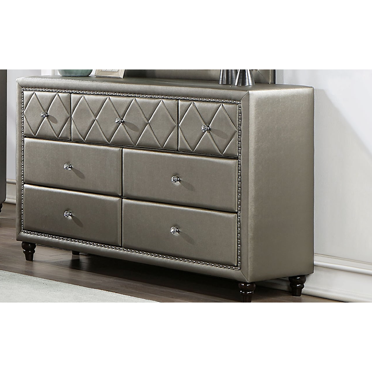 Furniture of America - FOA Xandria 7-Drawer Dresser with Diamond Tufting