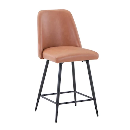 Maddox Contemporary Upholstered Dining Stool - Light Brown