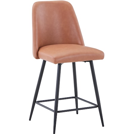 Maddox Contemporary Upholstered Dining Stool - Light Brown