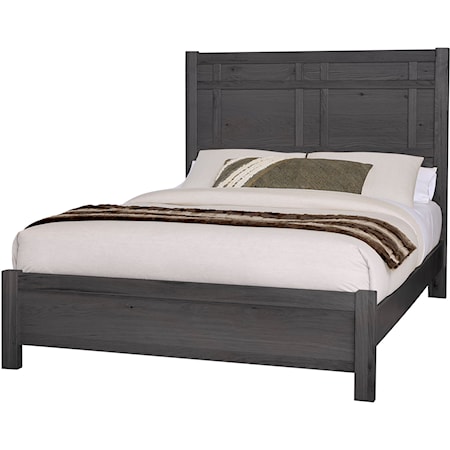 Casual King Architectural Panel Bed with Low-Profile Footboard