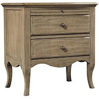Traditional 2-Drawer Nightstand with Canted A/C Outlets