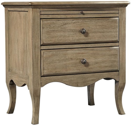 Traditional 2-Drawer Nightstand with Canted A/C Outlets