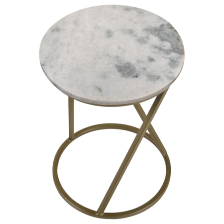 Malthe Marble Top Accent Side and