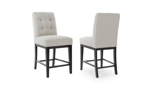 Transitional Upholstered Counter Stool with Button Tufting