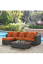 Modway Sojourn 10 Piece Outdoor Patio Sunbrella® Sectional Set