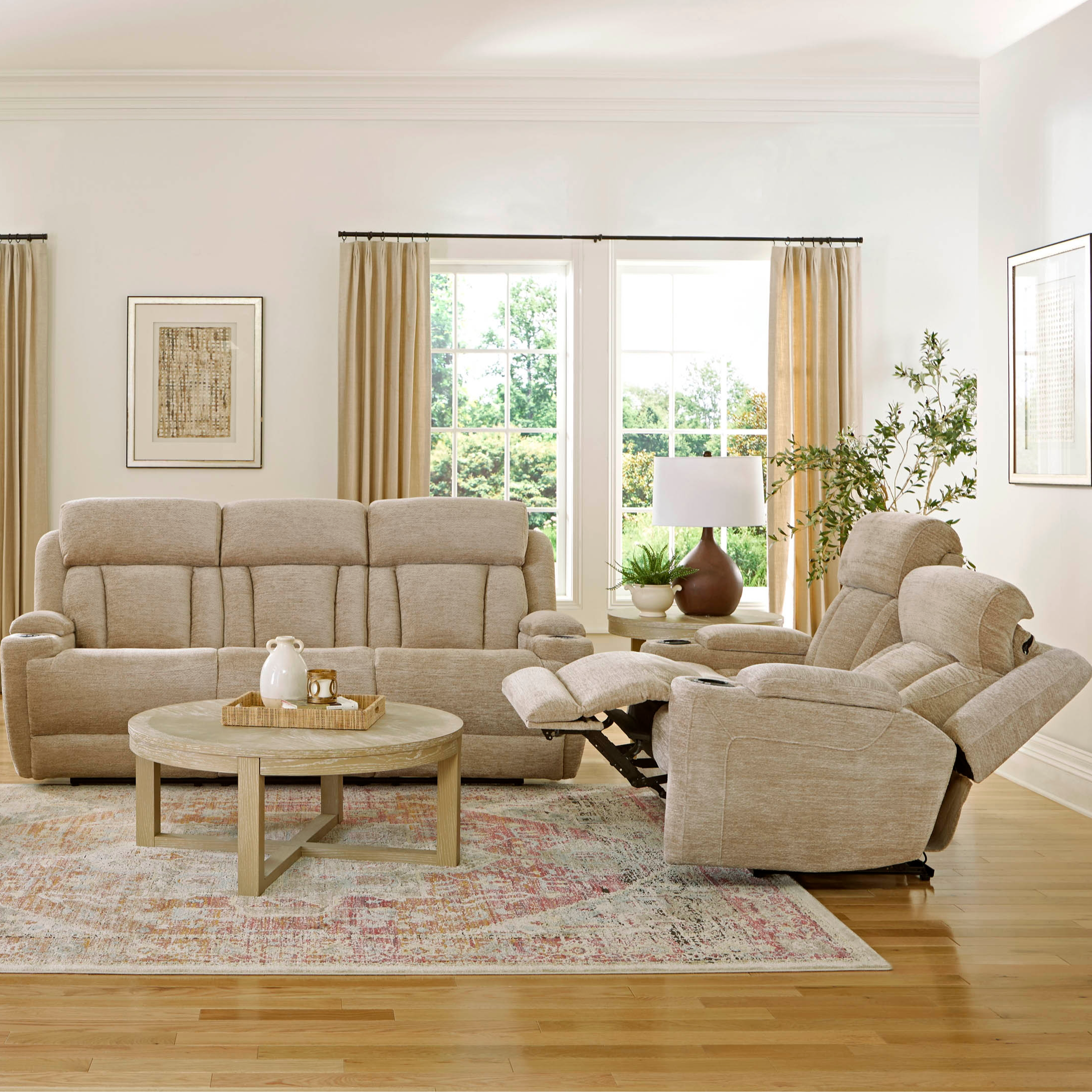 Power Reclining Sofa and Loveseat Set